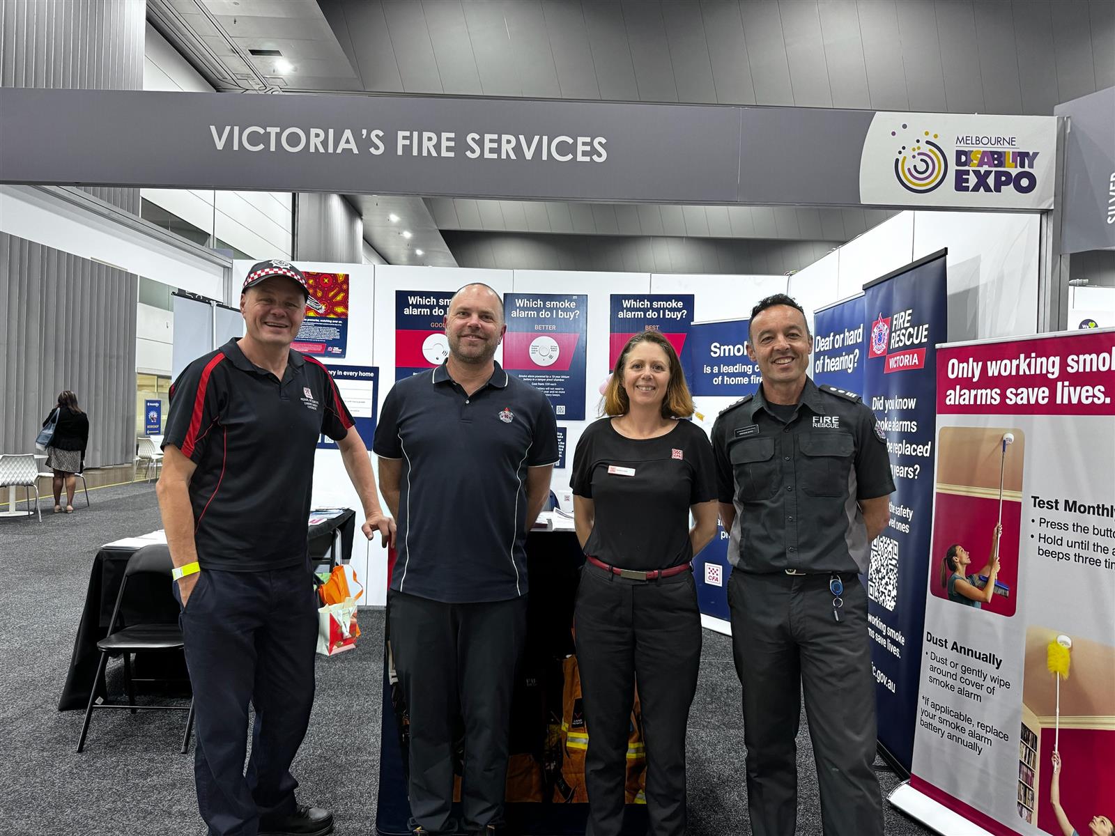 Tim Marchinton, Angela Cook (CFA) and Geoff Kaandorp and Stehane Victor (FRV)