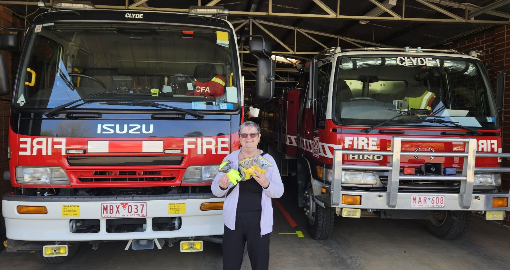 Coral recently donated her Trauma Teddies to Clyde CFA