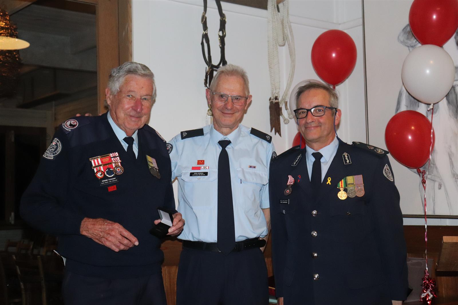 Graeme Flockart, John Goodall and DCO Alen Slijepcevic AFSM