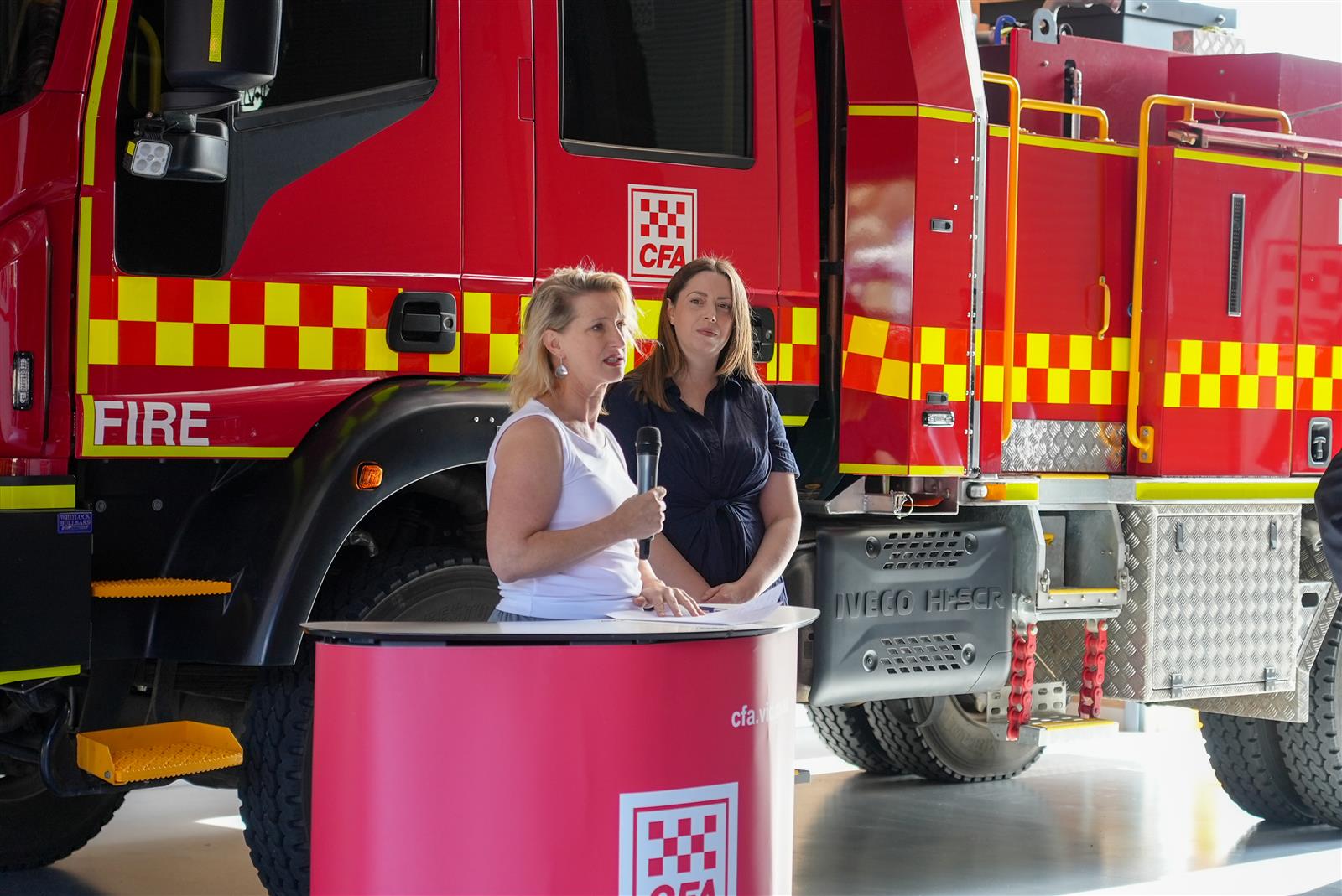 Minister for Emergency Services Vicki Ward and Ripon MP Martha Haylett