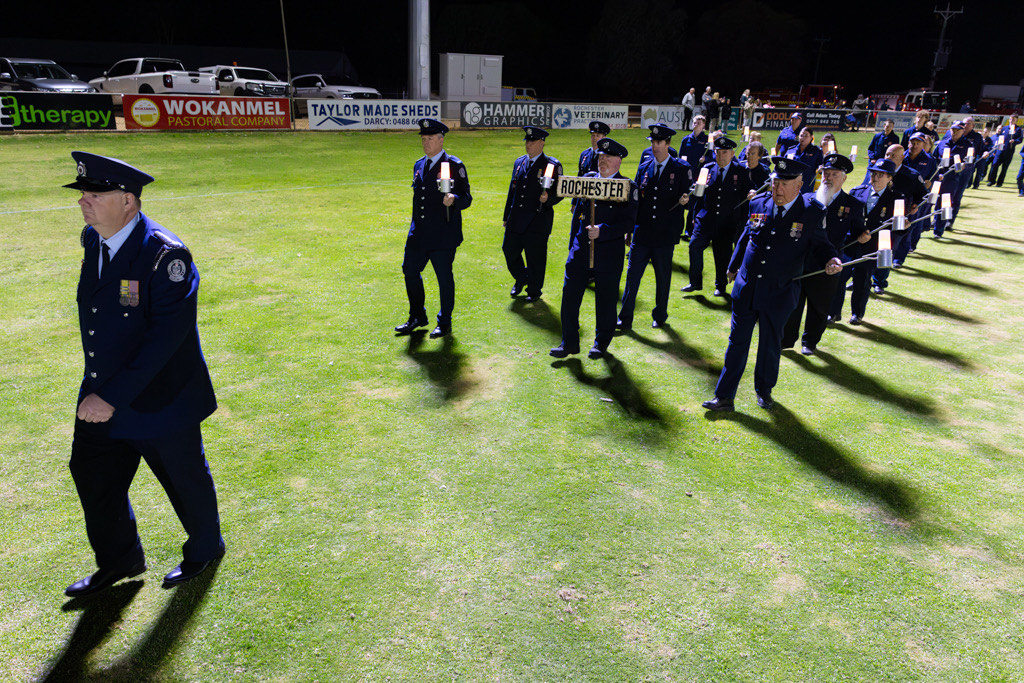 Rochester Captain Luke Warren leading the torchlight ceremony