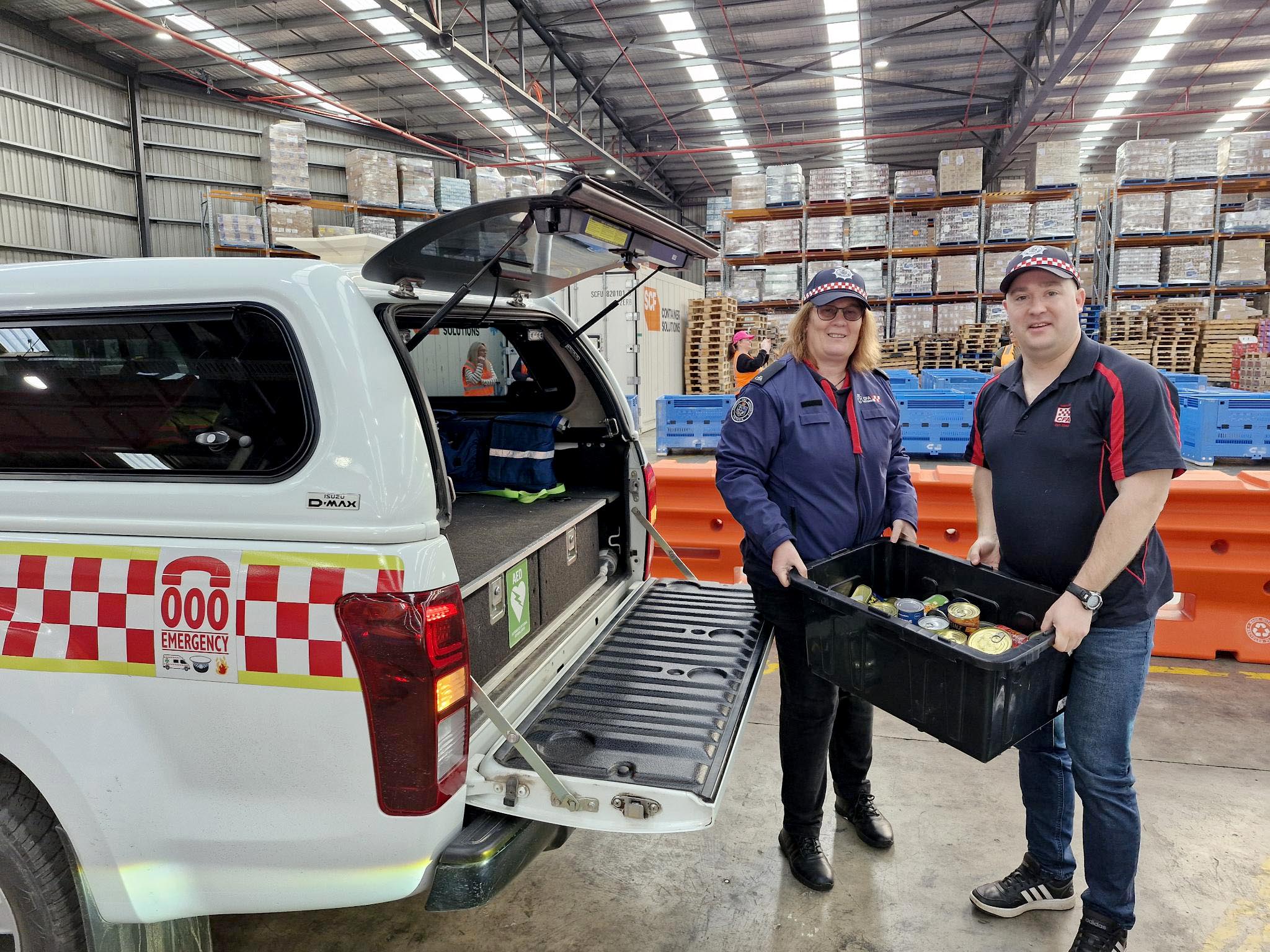 Firefighters Jonathan Rendell and Catriona Harding