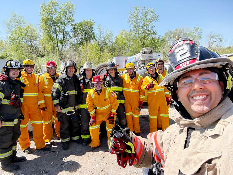 Volunteers at firefighter conference