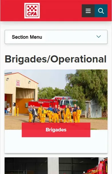 New section menu