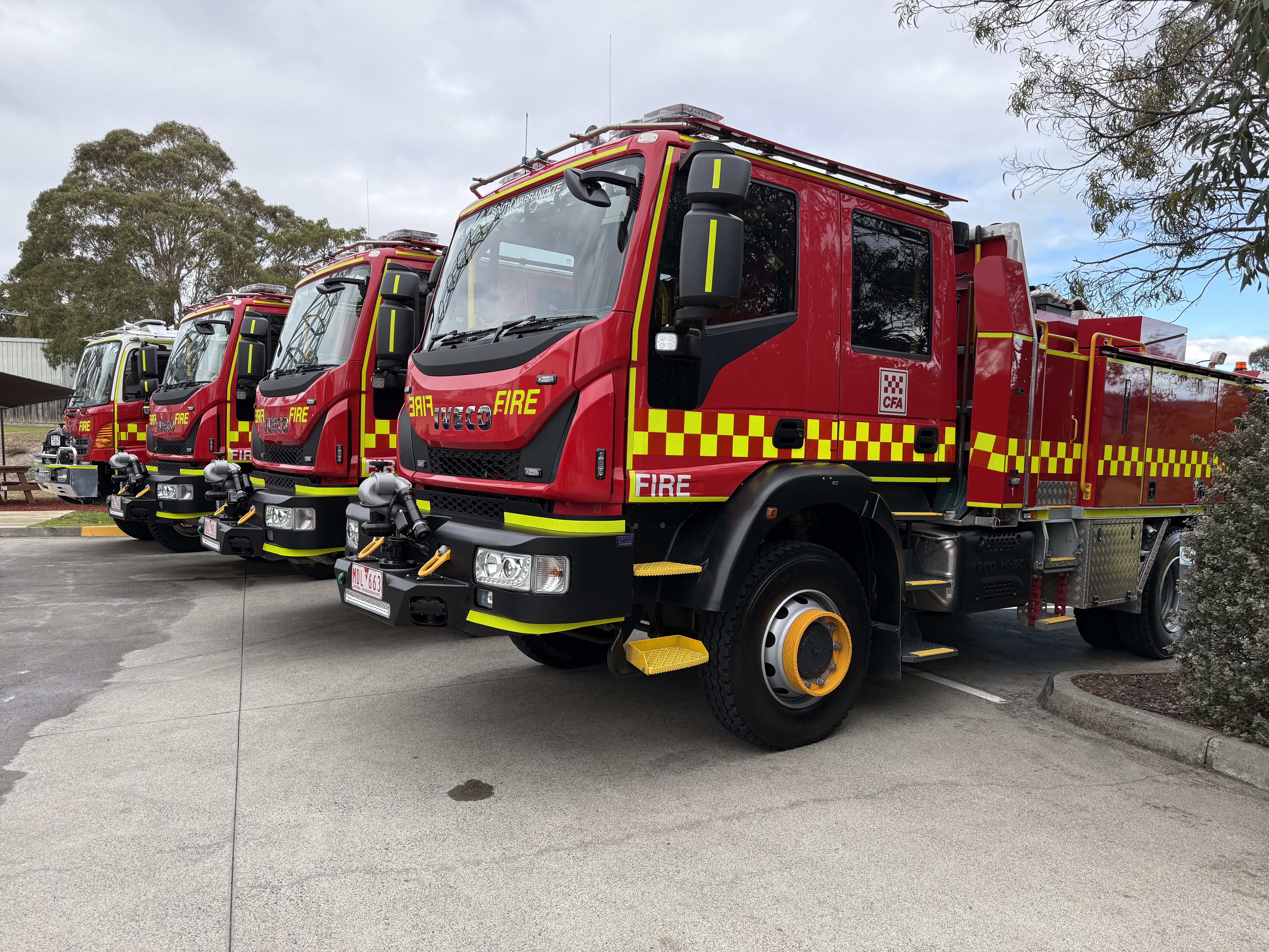 Four trucks