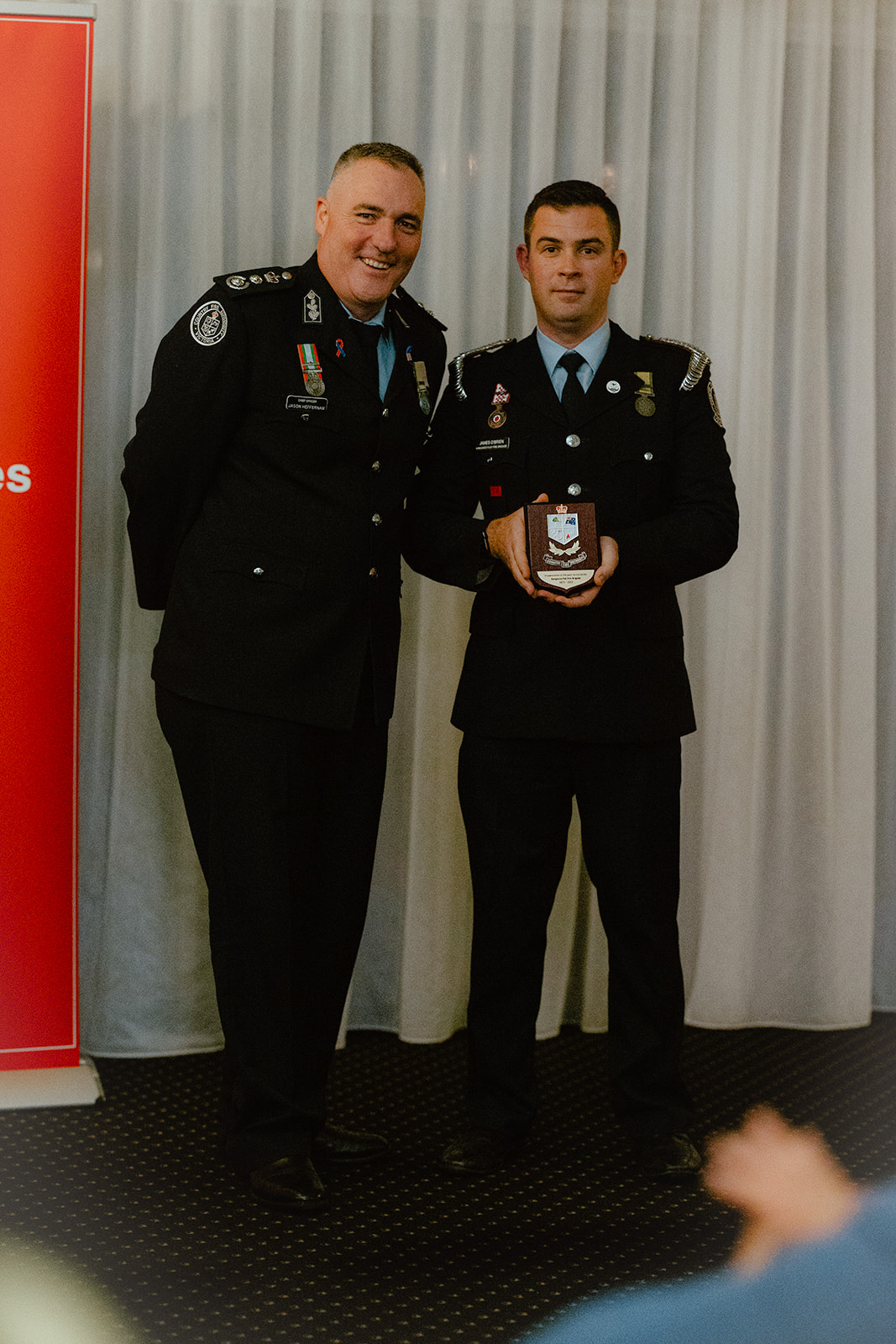 Chief Officer Jason Heffernan with Captain James O\