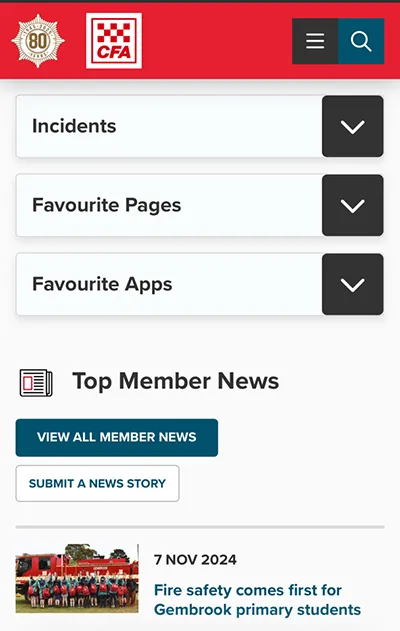 New mobile homepage
