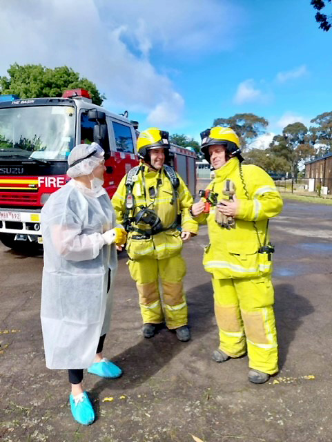 Firefighters at mock meteor crash